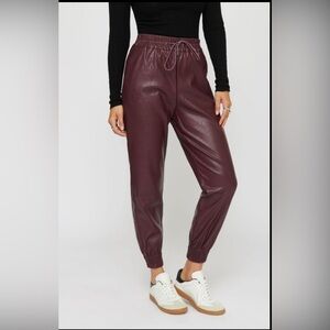 Dynamite Burgundy Faux Leather Pants